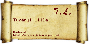 Turányi Lilla névjegykártya